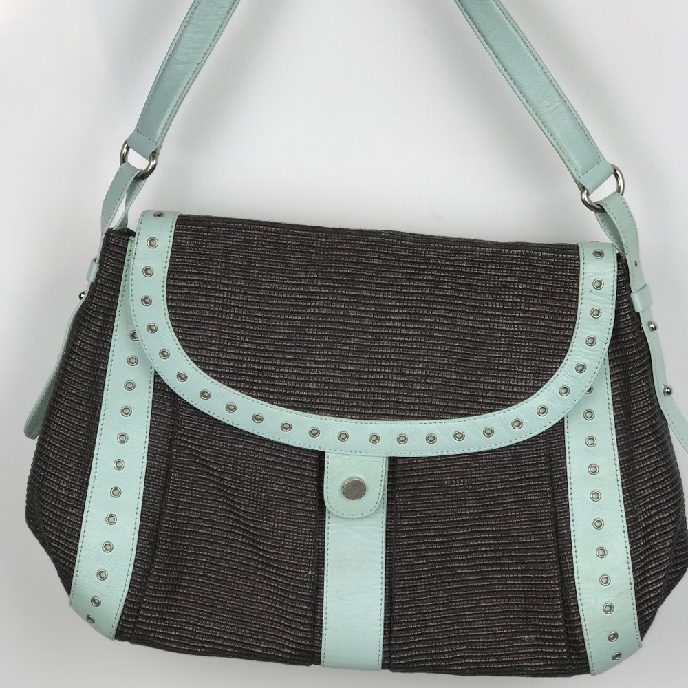 Charcoal and Teal Handbag